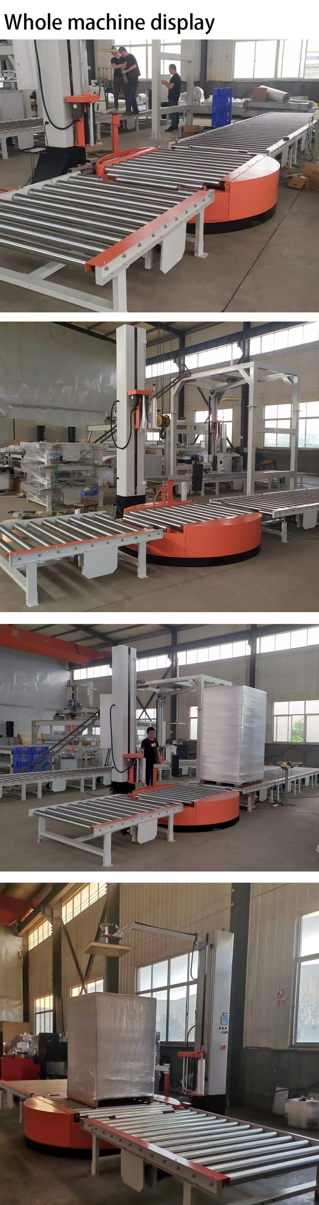 Full-Automatic Pallet Wrapping Equipment with Conveying System for Pallet/Skid