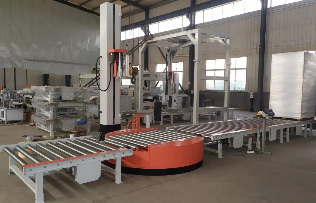 Full-Automatic Pallet Wrapping Equipment with Conveying System for Pallet/Skid