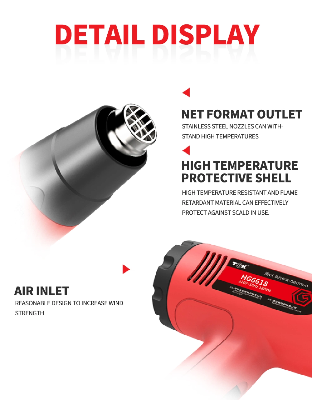 Portable Heat Gun for Vinyl on Coffee Mugs Hg6618